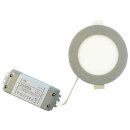 LED Einbaupanel Leuchte Downlight Silber rund...