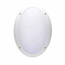 LED Außenleuchte Wandlampe Bulkhead Weiß IP66 11W = 100W E27 4000K mit 2 Abdeckungen