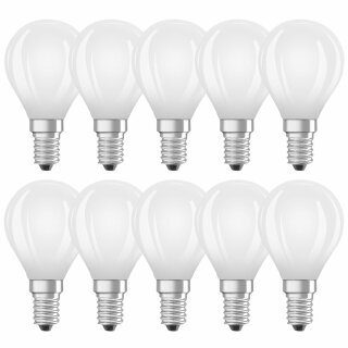 10 x Radium LED Filament P45 Tropfen 4W = 40W E14 matt 470lm Neutralweiß 4000K