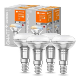 4 x Ledvance Smart+ LED R50 Glas Reflektor 3,3W = 40W E14 matt 210lm TW 2700-6500K DIMMBAR App Google Alexa WiFi