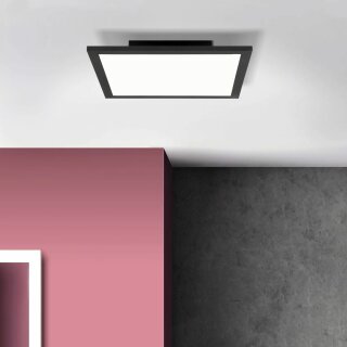 Brilliant LED Aufbaupanel Deckenleuchte Buffi Schwarz 40x40cm 20W 2400lm neutralweiß 4000K