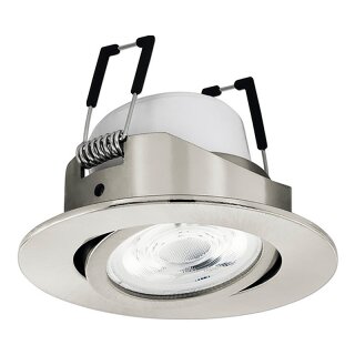 Eglo LED Smart Einbauleuchte Crosslink-Z Nickel matt Ø8,8cm 5W 400lm RGB + CCT Dimmbar App Google Alexa Bluetooth ZigBee