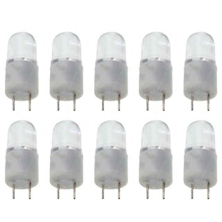 10 x mlight LED Mini Stiftsockellampe 0,8W = 2W G4 12V klar 32lm Warmweiß 3200K