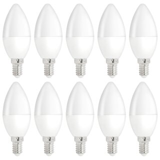 10 x mlight LED Kerze 3W = 25W E14 matt 250lm Warmweiß 2900K