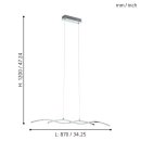 Eglo LED Pendelleuchte Lasana 2 Chrom/Weiß 87cm 19W 2600lm warmweiß 3000K kürzbar