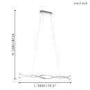 Eglo LED Pendelleuchte Lasana 2 Weiß/Chrom 100cm 35W 5300lm warmweiß 3000K kürzbar