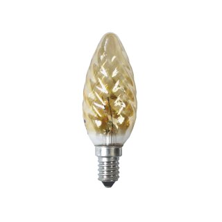 näve Glühbirne Kerze 25W E14 gedreht Gold warmweiß dimmbar