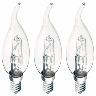 3 x Trio Halogen Windstoßkerzen 28W = 37W E14 klar 370lm warmweiß 2800K dimmbar