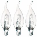 3 x Trio Halogen Windstoßkerzen 28W = 37W E14 klar...