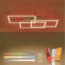 LeuchtenDirekt LED Smart Deckenleuchte Lola Silber Maxi 82x50cm 29,5W 1900lm RGB + CCT Fernbedienung App Google Alexa