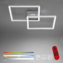 LeuchtenDirekt LED Smart Deckenleuchte Lola Silber Maxi 63x63cm 26W 1300lm RGB + CCT Fernbedienung App Google Alexa