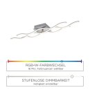 LeuchtenDirekt LED Smart Deckenleuchte Lola Silber Wave 30W 1450lm RGB + CCT Fernbedienung App Google Alexa