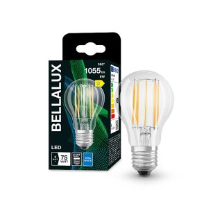 Bellalux LED Filament A60 Birne 7,5W = 75W E27 klar 1055lm Neutralweiß 4000K