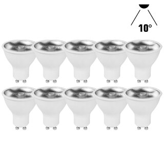 10 x LED Reflektor 6W GU10 Linse 435lm Warmweiß 3000K Spot 10°