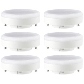 6 x LED 5W GX53 matt 425lm warmweiß 2700K Ø75x27mm