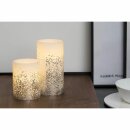 2er-Set Paulmann Pauleen LED Wachskerzen Glowing Glitter warmweiß für 3 x AAA Batterie mit Schalter