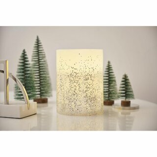 Paulmann Pauleen LED Wachskerze Glowing Glitter Big warmweiß für 3 x AA Batterie mit Schalter