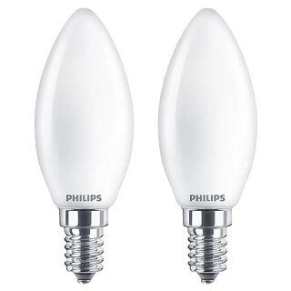 2 x Philips LED Filament Kerzen 2,2W = 25W E14 Opal 250lm warmweiß 2700K