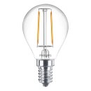 2 x Philips LED Filament Tropfen 2W = 25W E14 Klar 250lm warmweiß 2700K