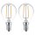 2 x Philips LED Filament Tropfen 2W = 25W E14 Klar 250lm warmweiß 2700K