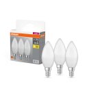 3 x Osram LED Leuchtmittel Kerze 4,9W = 40W E14 matt...